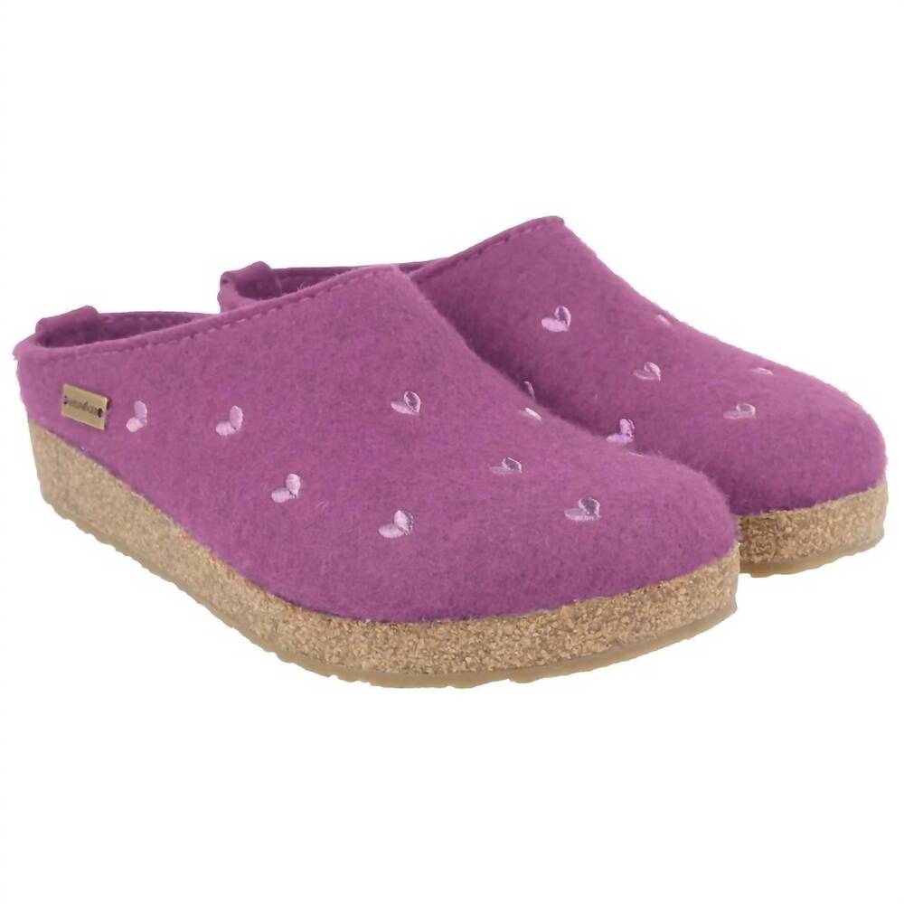 NEW HAFLINGER women's cuoricini clogs in fuchsia